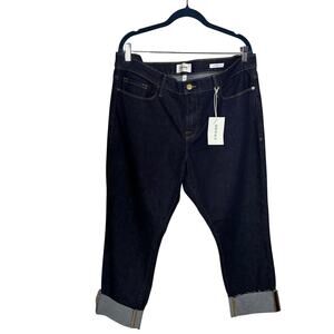 NWT Frame Le Garcon Crop Dark Wash Denim Jeans Size 33